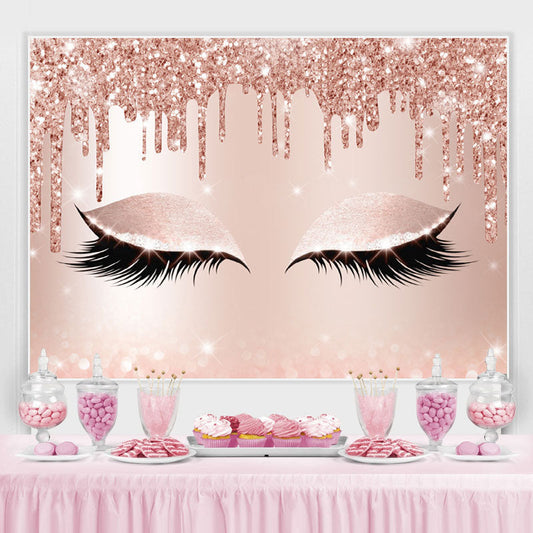 Lofaris Rose Gold Glitter Bokeh Pretty Eyes Backdrop for Girl