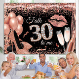 Load image into Gallery viewer, Lofaris Rose Gold Glitter Talk 30 To Me Themed Birthday Backdrop