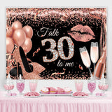 Load image into Gallery viewer, Lofaris Rose Gold Glitter Talk 30 To Me Themed Birthday Backdrop