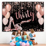 Load image into Gallery viewer, Lofaris Rose Gold Happy 30Th Birthday Balloon Glitter Backdrop