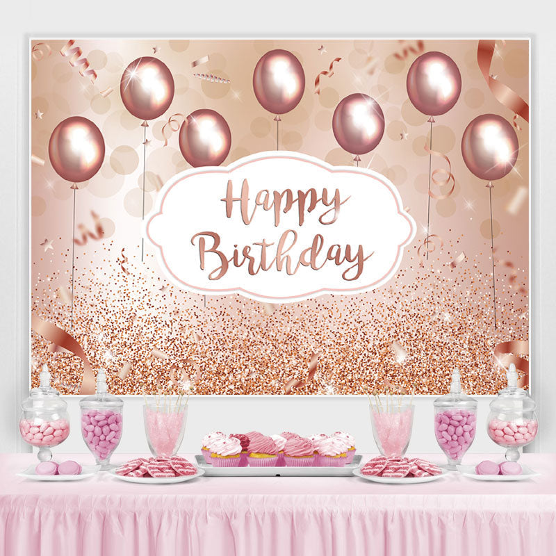 Lofaris Rose Gold Happy Birthday Backdrop for Sweet 16 Girls