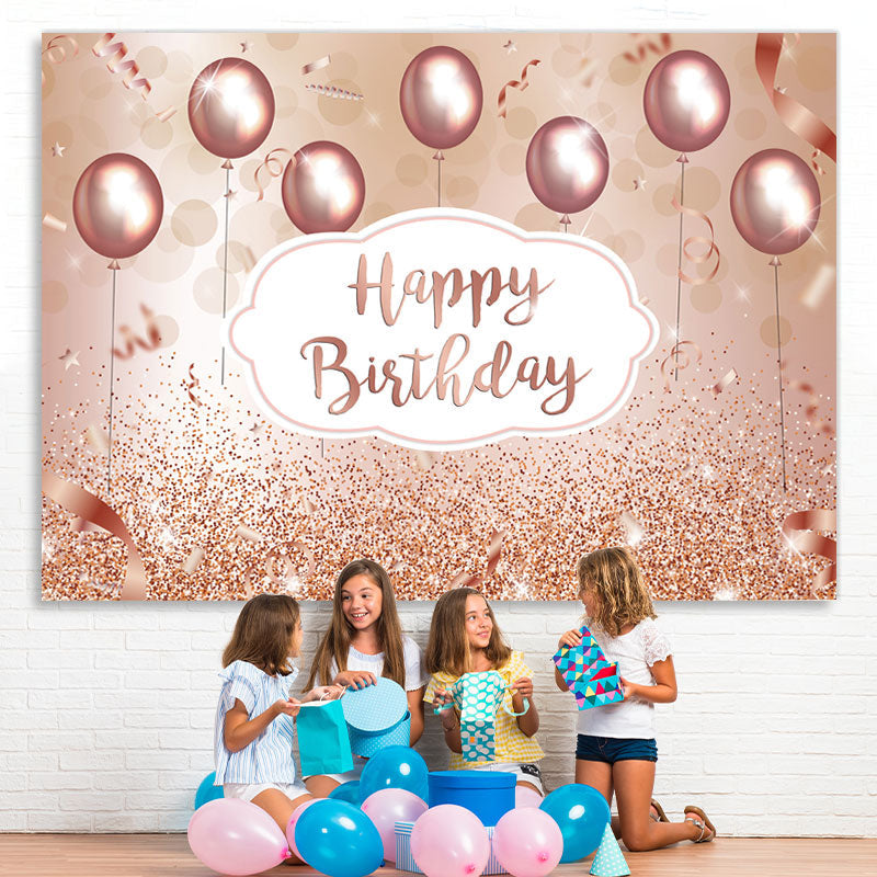 Lofaris Rose Gold Happy Birthday Backdrop for Sweet 16 Girls