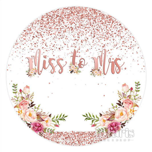 Lofaris Rose Gold Floral Simple Sweet Wedding Circle Backdrop