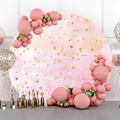 Lofaris Rose Gold Pink Circle Happy Birthday Backdrop For Party