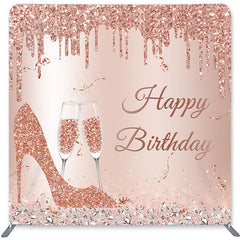 Lofaris Rose Golden High Heels Double-Sided Backdrop for Birthday
