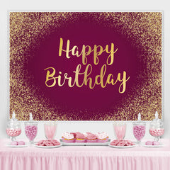 Lofaris Rose Pink And Glitter Gold Happy Birthday Backdrop