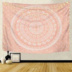 Lofaris Rose Pink Beautiful Lotus Bohemian Mandala Wall Tapestry