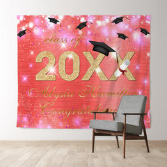 Lofaris Rose Pink Bokeh Glitter Gold Class Of 2022 Grad Backdrop