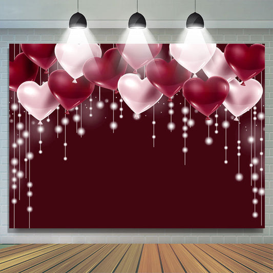 Lofaris Rose Pink Love Ballon Backdrop For Happy Valentines