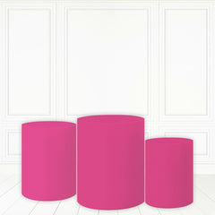 Lofaris Rose Red Cake Table Cover Solid Color Theme Cylinder