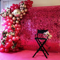 Lofaris Rose Red Shimmer Wall Panels | Wedding Event Party Decorations