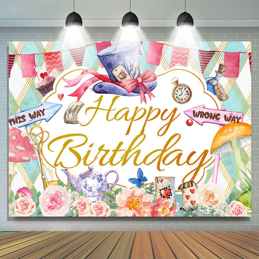 Lofaris Roses Cards Magician Cartoon Themed Birthday Backdrop
