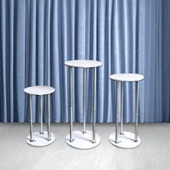 Lofaris Round 3pcs Display Cylinder Metal Pedestals Plinths