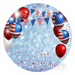 Lofaris Round American Flag Balloons Independence Day Backdrop