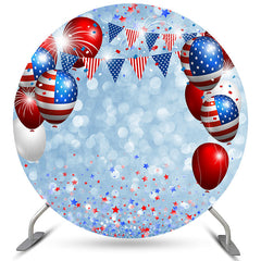 Lofaris Round American Flag Balloons Independence Day Backdrop