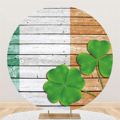 Lofaris Round And Wooden White Happy St. Patrick’S Day Backdrop