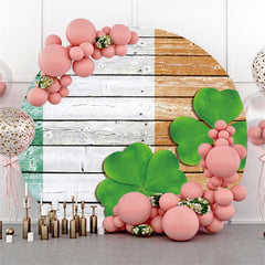 Lofaris Round And Wooden White Happy St. Patrick’S Day Backdrop