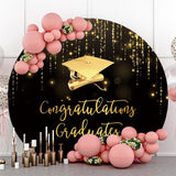 Load image into Gallery viewer, Lofaris Round Bachelor Cap Congratulatiaons Graduate Backdrop