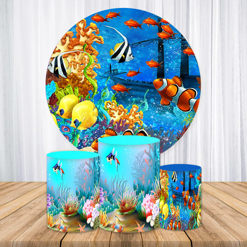 Lofaris Round Cute Finding Nemo Theme Cartoon Backdrop Kit