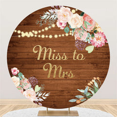 Lofaris Round Floral Glitter Wooden Adorable Sweet Wedding Backdrop