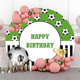 Load image into Gallery viewer, Lofaris Round Football With Black-White Stripe Birthday Backdrop