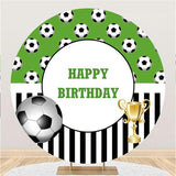 Load image into Gallery viewer, Lofaris Round Football With Black-White Stripe Birthday Backdrop