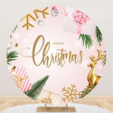 Load image into Gallery viewer, Lofaris Round Gift Tree And Gold Elk Merry Chrismas Backdrop
