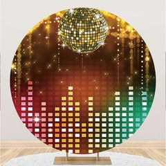 Lofaris Round Glitter And Colorful Disco Backdrop For Party