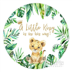 Lofaris Round Little King Is On His Way Baby Shower Backdrop