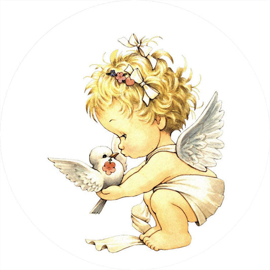 Lofaris Round Lovely Angle With Dove Flower Theme Backdrop Kit