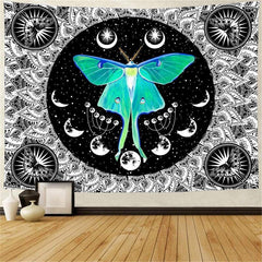 Lofaris Round Mandala Butterfly Pattern Family Wall Tapestry