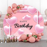 Load image into Gallery viewer, Lofaris Round Pink Love Black Happy Birthday Day For Party