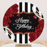 Load image into Gallery viewer, Lofaris Round Rose And White Pearl Happy Birthday Backdrop