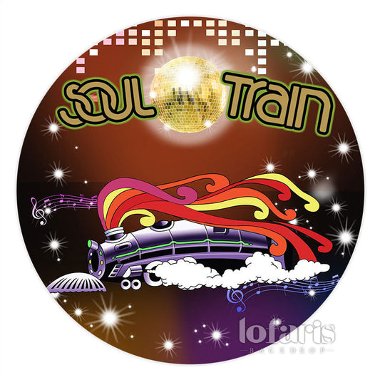 Lofaris Round Soul Train Theme Happy Birthday Backdrop For Party