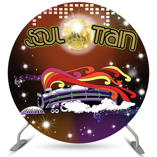 Lofaris Round Soul Train Theme Happy Birthday Backdrop For Party
