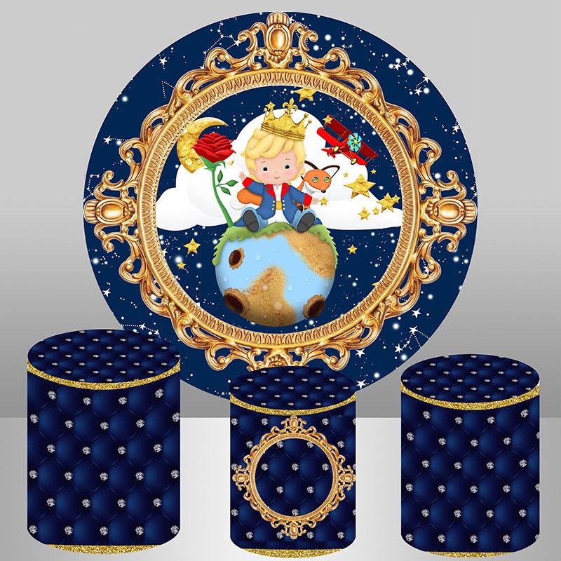 Lofaris Royal Little Prince Round Backdrop For Baby Shower