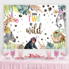 Lofaris Safari Born Two Be Wild Animal Theme Birthday Backdrop