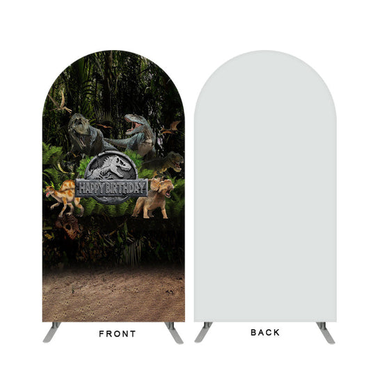 Lofaris Safari Dinosaur World Theme Birthday Double Sided Arch Backdrop