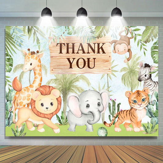 Lofaris Safari Forest Thank You Happy Mothers Day Backdrop