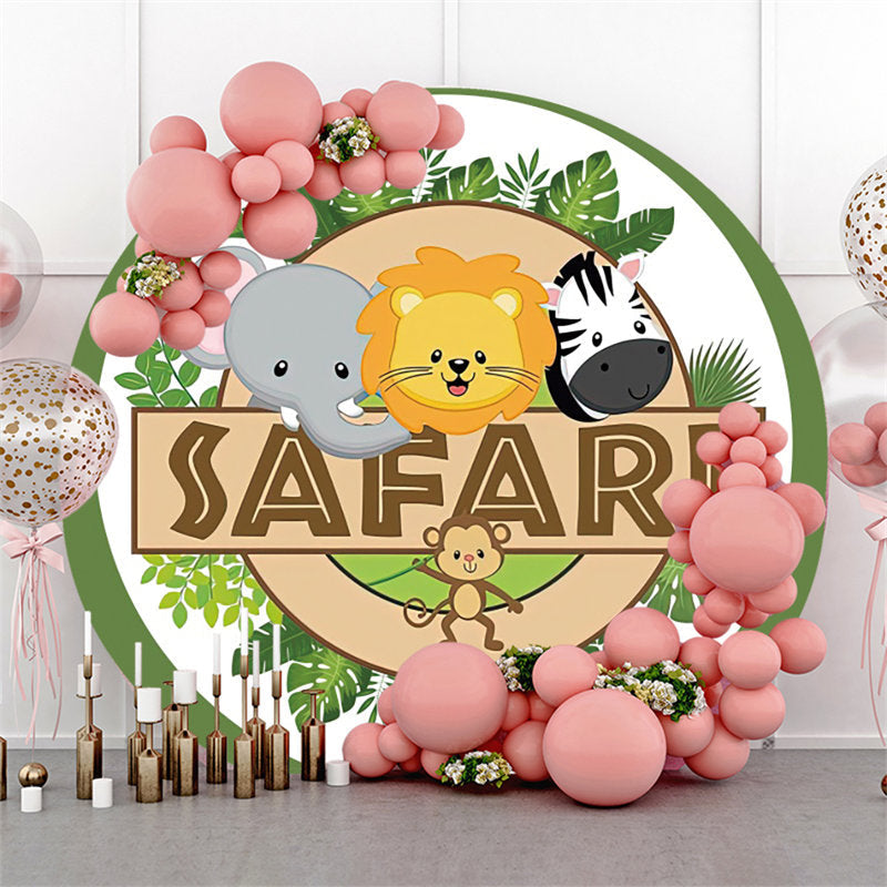 Lofaris Safari Jungle Themed Round Backdrop For Kids Party