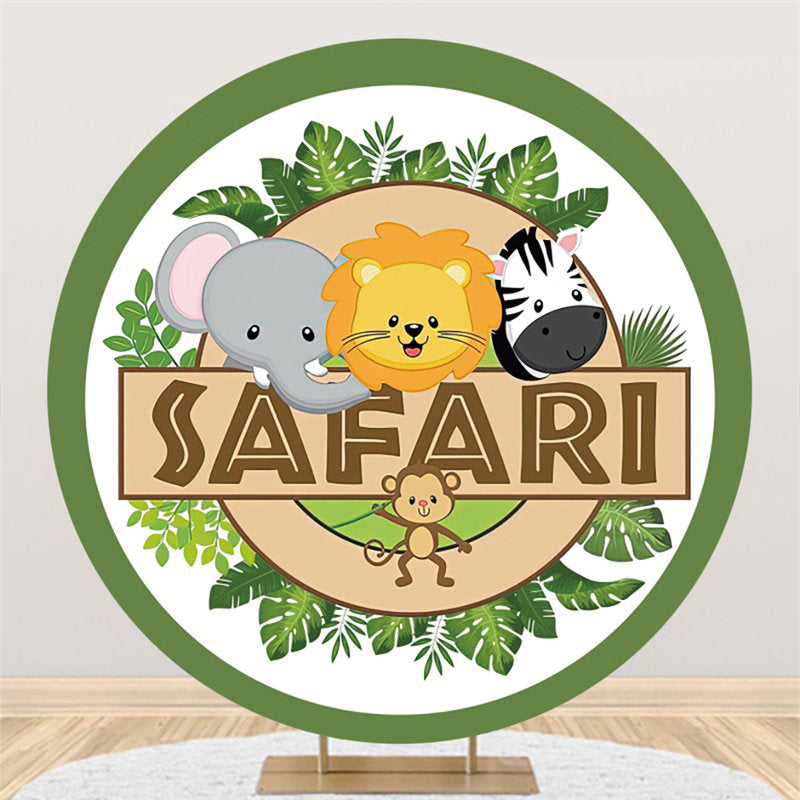 Lofaris Safari Jungle Themed Round Backdrop For Kids Party
