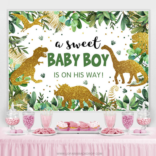 Lofaris Safari Sweet Boy On The Way Baby Shower Backdrop