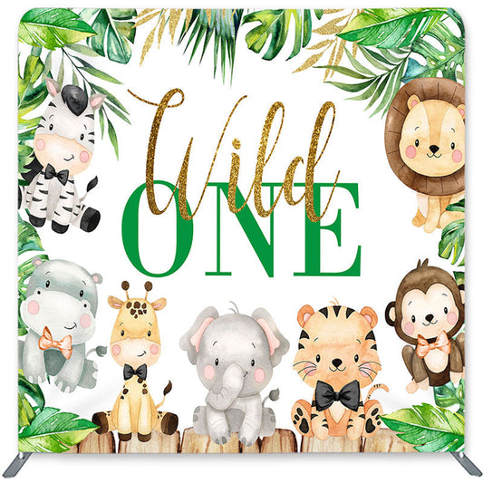 Lofaris Safari Wild One Double-Sided Backdrop for Birthday
