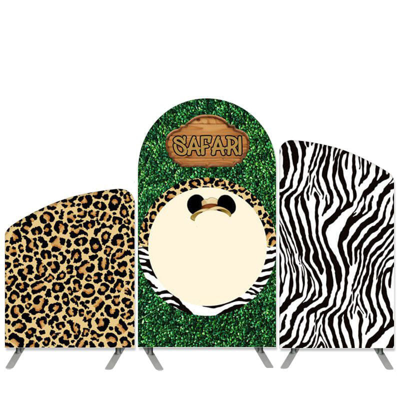 Lofaris Safari Wild Theme Animals Pattern Arch Backdrop Kit Banner