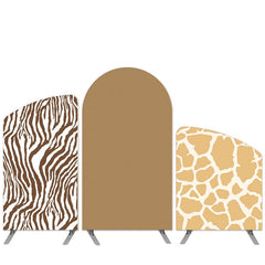 Lofaris Safari Wild Theme Light Brown Pattern Arch Backdrop Kit