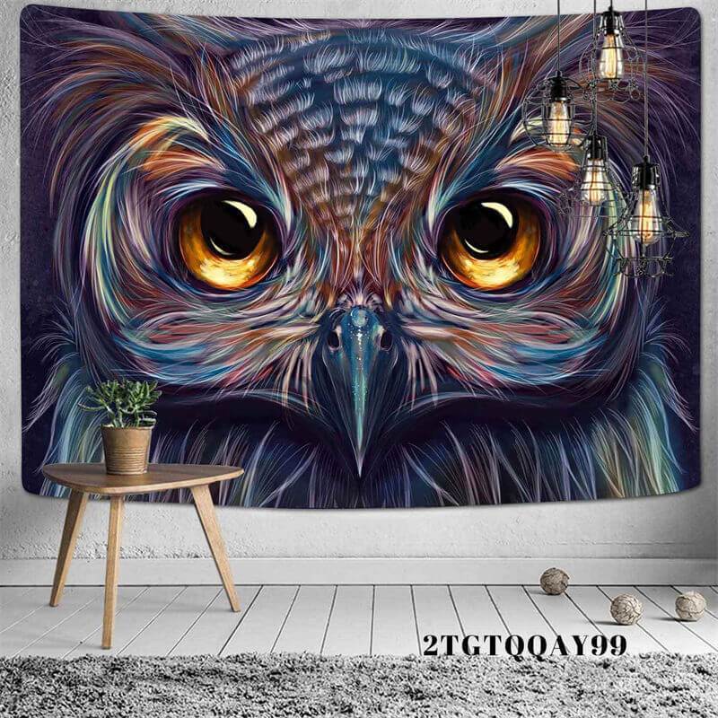 Lofaris Scary Owl Still Life Animal Art Decor Wall Tapestry