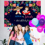 Load image into Gallery viewer, Lofaris Senor Or Senorita And Floral Baby Shower Backdrop