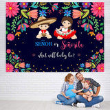 Load image into Gallery viewer, Lofaris Senor Or Senorita And Floral Baby Shower Backdrop