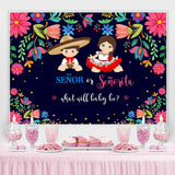 Load image into Gallery viewer, Lofaris Senor Or Senorita And Floral Baby Shower Backdrop