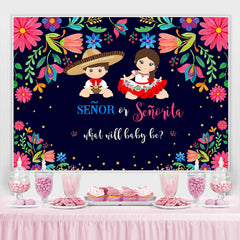 Lofaris Senor Or Senorita And Floral Baby Shower Backdrop